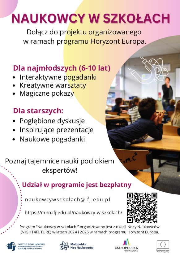 Naukowcy w szkołach - ulotka
